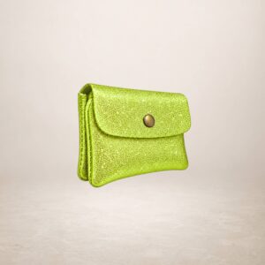 KATIA - Monedero de piel Gamuza Laminado - Verde pistacho