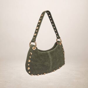 Bolso de piel Gamuza Germina - Verde militar