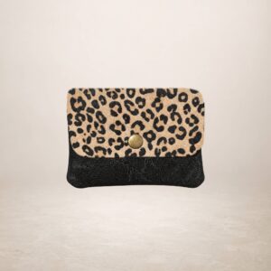 KANIA - Monedero de pial gamuza y pelo de potro - Jaguar negro