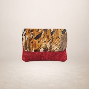 KANIA - Monedero de pial gamuza y pelo de potro - Tigre rojo