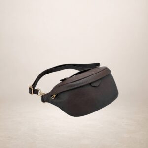 GIORDANIA - Bolso riñonera de piel - Marron Chocolate