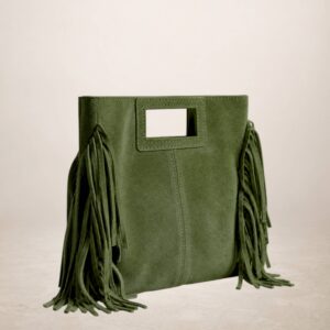VENAS - Bolso de mano de piel Gamuza 243710 - Verde oliva