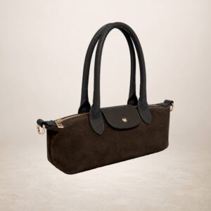 CHARRO - Bolso de piel gamuza - Marron cafe