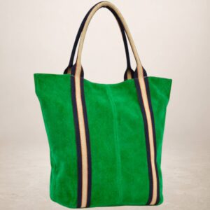 MELODY - Bolso Tote de piel Gamuza - Verde