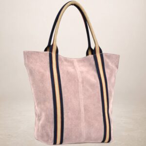 MELODY - Bolso Tote de piel Gamuza - Rosa