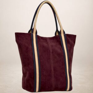 MELODY - Bolso Tote de piel Gamuza - Rojo vino