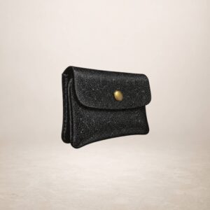 KATIA - Monedero de piel Gamuza Laminado - Negro