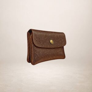 KATIA - Monedero de piel Gamuza Laminado - Marron