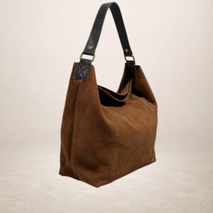 CARINA - Bolso de piel Gamuza - Castano