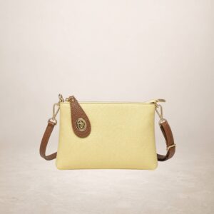 ALLEGRA - Bolso de mano de piel - Amarillo pastel