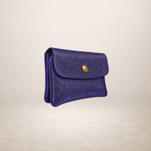 KATIA - Monedero de piel Gamuza Laminado - Azul noche